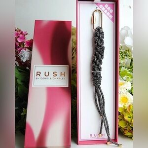 RUSH by Denis & Charles Sparkling Crystals Braid Bag Charm Keychain